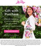 Free travel umbrella on $200 at Lilly Pulitzer, ditto online #lillypulitzer