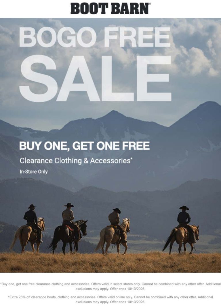 Second clearance item free at Boot Barn