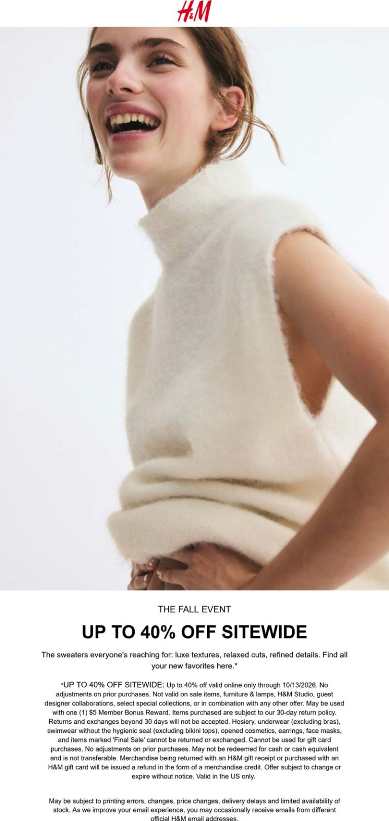 H&M coupon: 20-40% off everything online at H&M