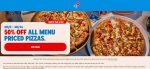 50% off pizza today at Dominos #dominos