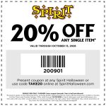 20% off a single item at Spirit Halloween, or online via promo code TAKE20 #spirithalloween