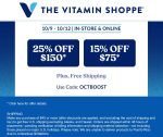 15-25% off $75+ at The Vitamin Shoppe, or online via promo code OCTBOOST #thevitaminshoppe
