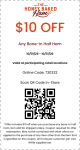 $10 off half ham at Honeybaked Ham restaurants, or online via promo code 730332 #honeybaked
