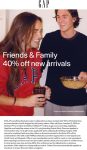 40% off everything today at Gap via promo code FAMILY #gap
