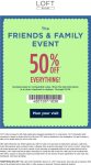 50% off everything at LOFT Outlet, ditto online #loftoutlet