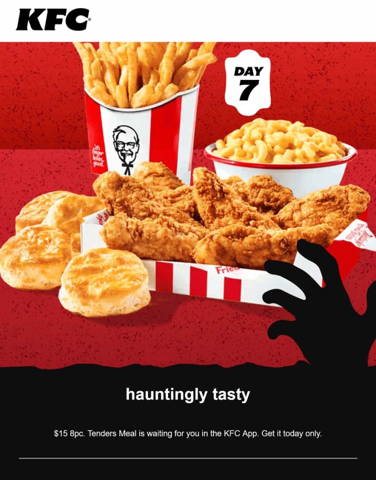8pc chicken tenders meal = $15 today at KFC