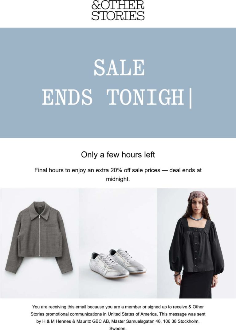 & Other Stories coupon: Extra 20% off sale items today at & Other Stories