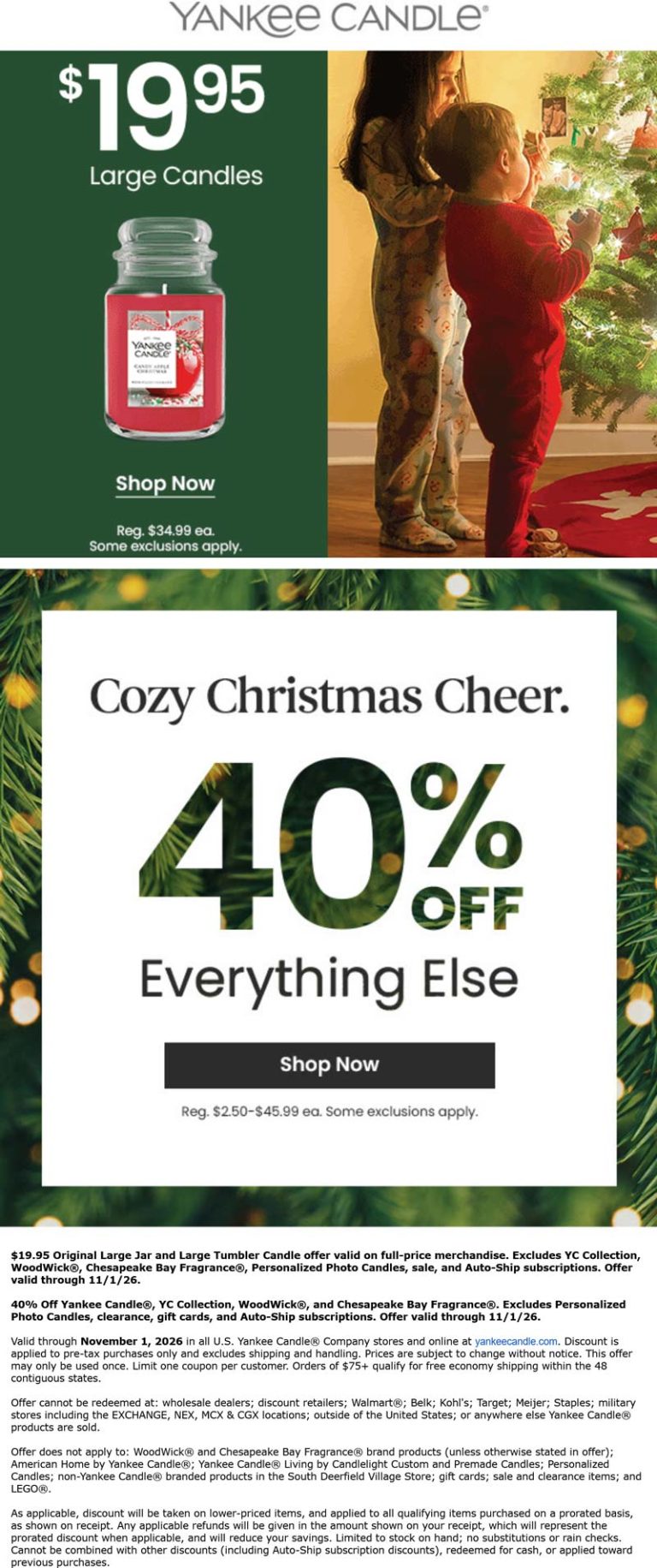 40% off at Yankee Candle